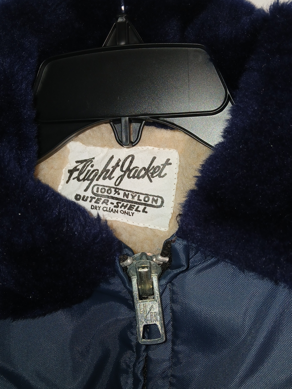 Vintage Men's Navy Blue Nylon Flight Jacket - Size Medium‎ - Picture 4 of 10